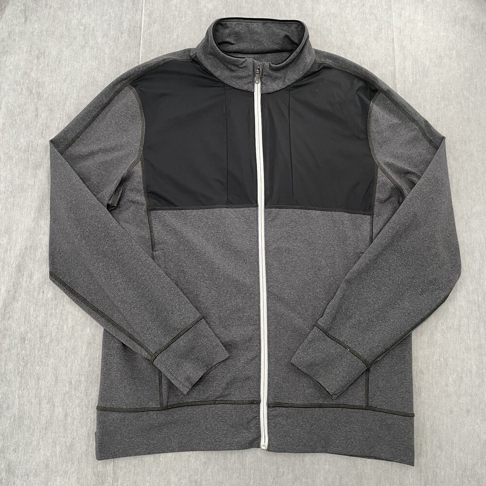Lululemon Jacket Adult Extra Large Gray Black Full Zip Pockets Athletic Mens XL